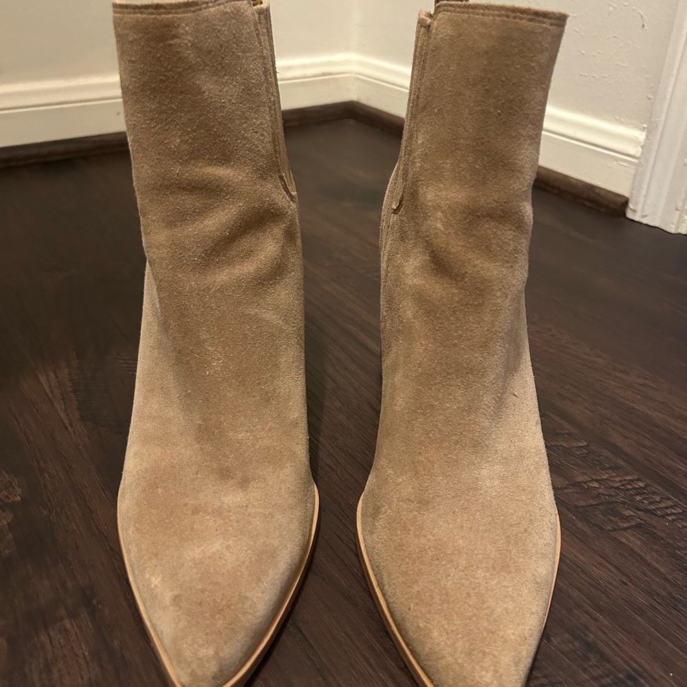 Marc Fisher Tan Suede Ankle Booties
